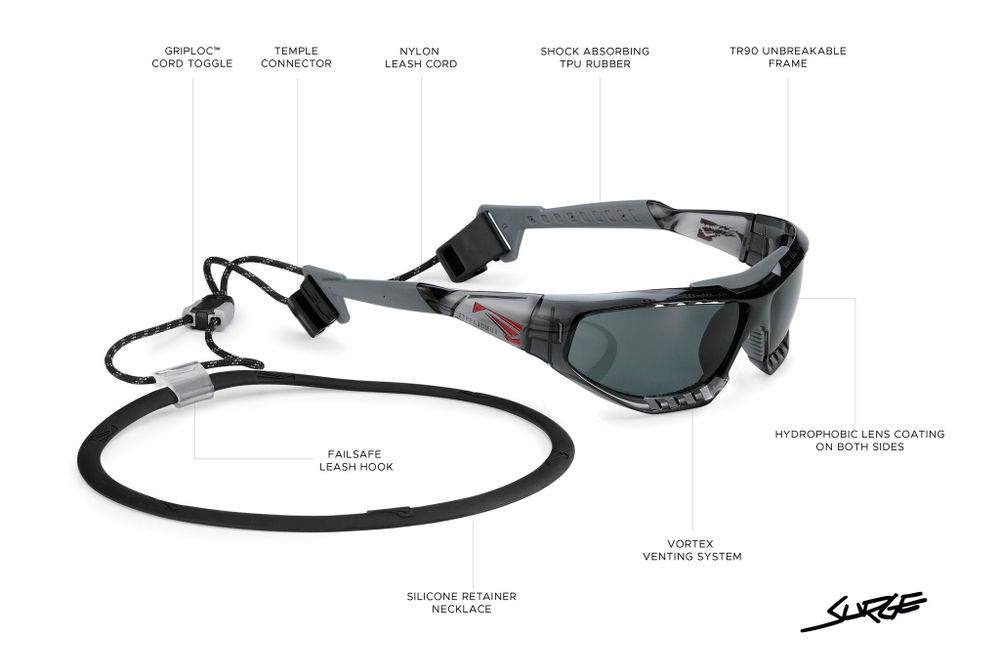 Спортивные очки LiP Surge / Matt Graphite - Green / PCPL Levanté Series Silver Smoke Lens