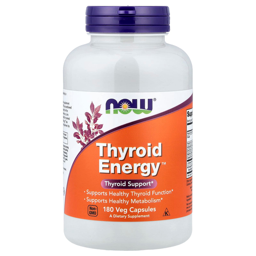 NOW Foods, Thyroid Energy™, добавка для здоровья щитовидной железы, 180 растительных капсул
