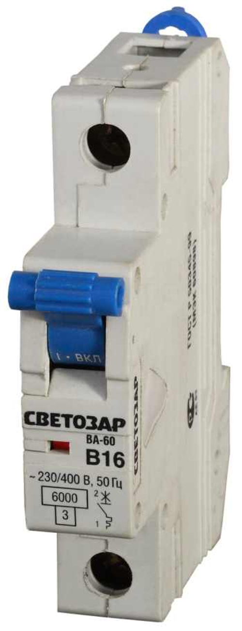 Выключатель автоматический 1-полюсный, 6 A,B, откл. сп. 6 кА, 230 / 400 В, СВЕТОЗАР, SV-49051-06-B