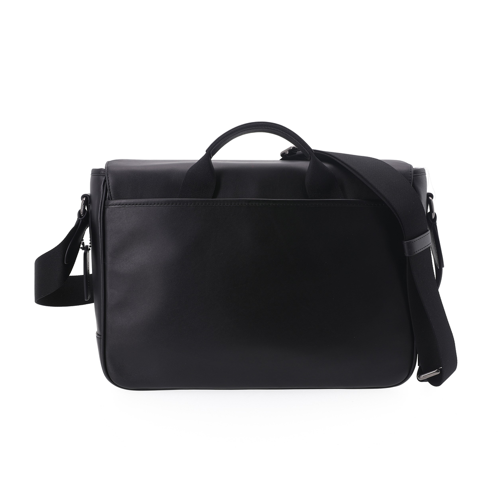 COACH Track Leather Laptop Bag, Briefcase, Portable Crossbody Bag, Shoulder Bag Large Men"s Black