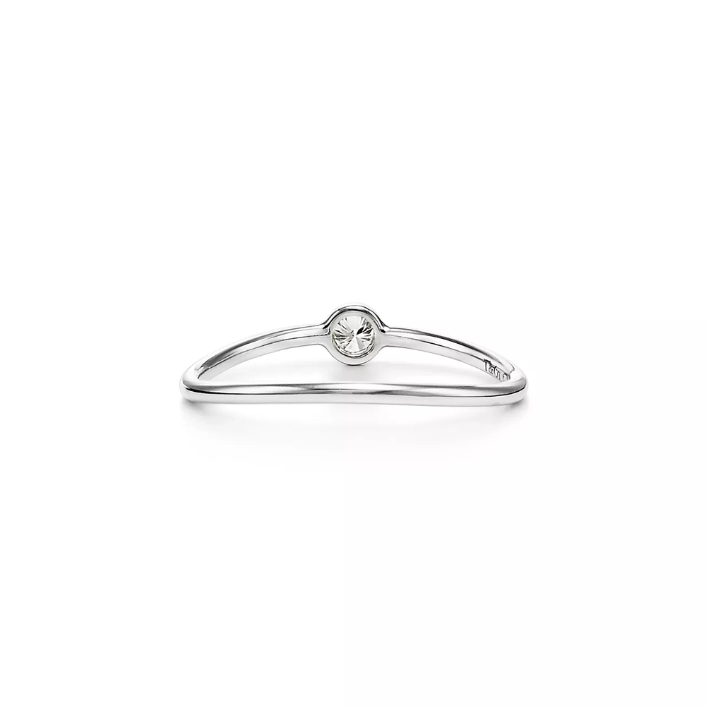 Кольцо из платины и бриллианта, Tiffany👑Коллекция Wave