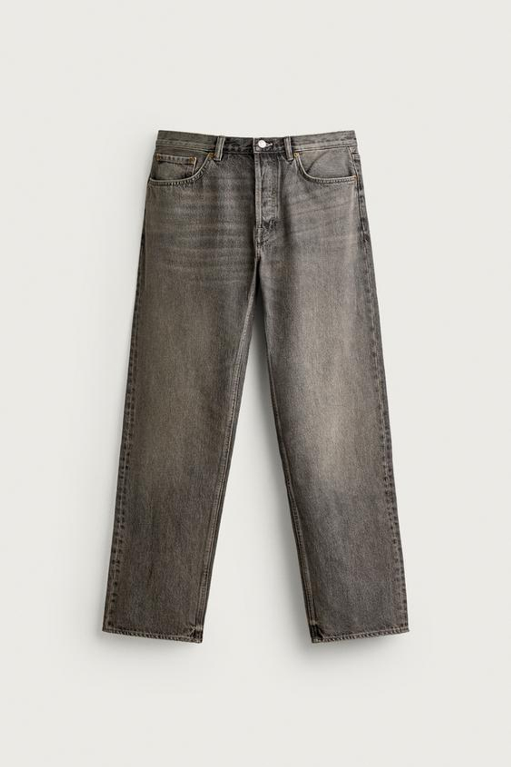 ZARA ДЖИНСЫ STRAIGHT LEG, СЕРЫЙ