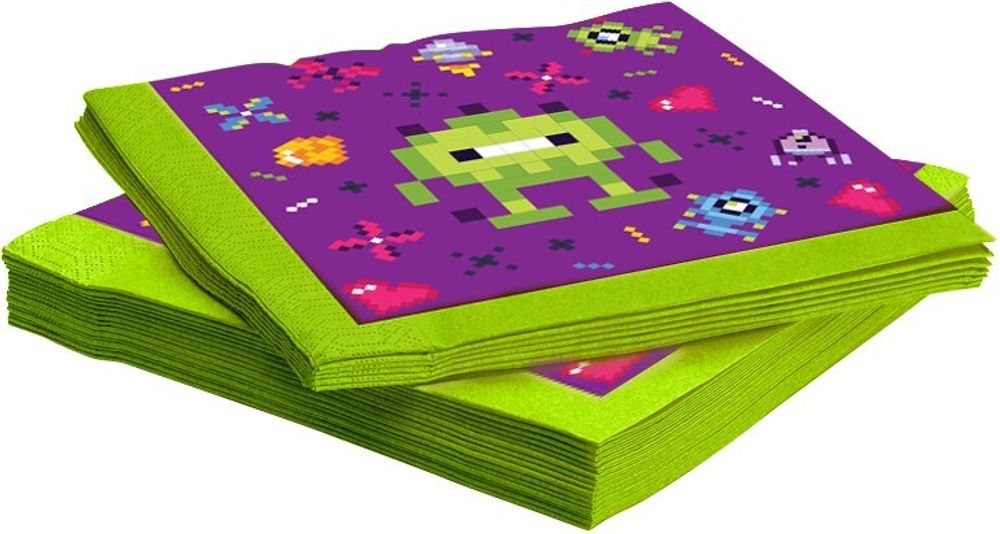 Салфетки Космические пиксели 33*33 см 20 шт.
