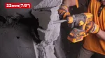 Аккумуляторный перфоратор BL INGCO CRHLI222085 — демонстрация работы по бетону и пикой