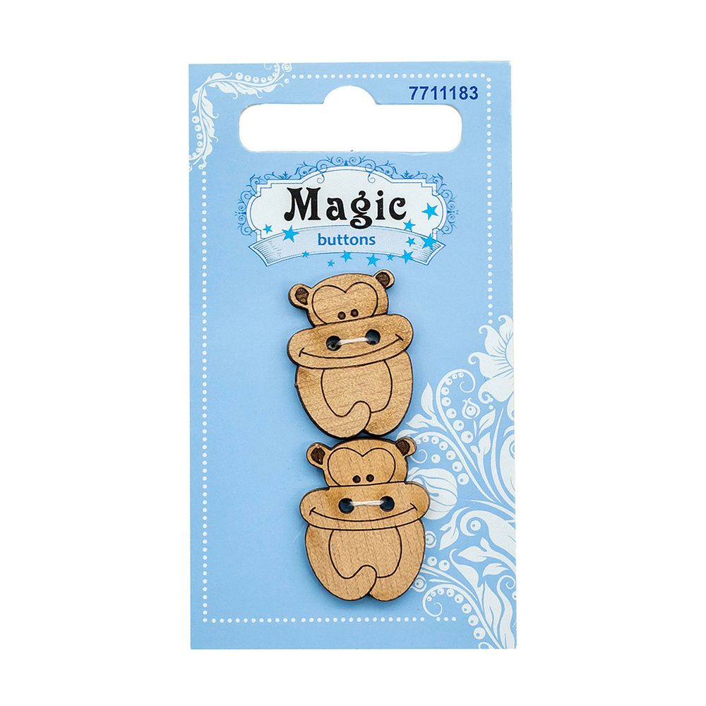 Украшения декоративные: пуговицы Обезьянка, 2 шт, Magic Buttons LW780-V47