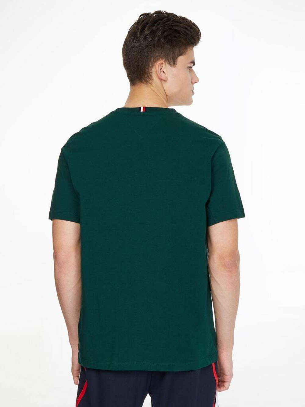 Футболка мужская теннисная Tommy Hilfiger Essentials Big Logo Short Sleeve Tee - hunter