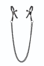 Черные зажимы на соски на цепочке Deluxe Nipple Clamps (Цвет: черный)