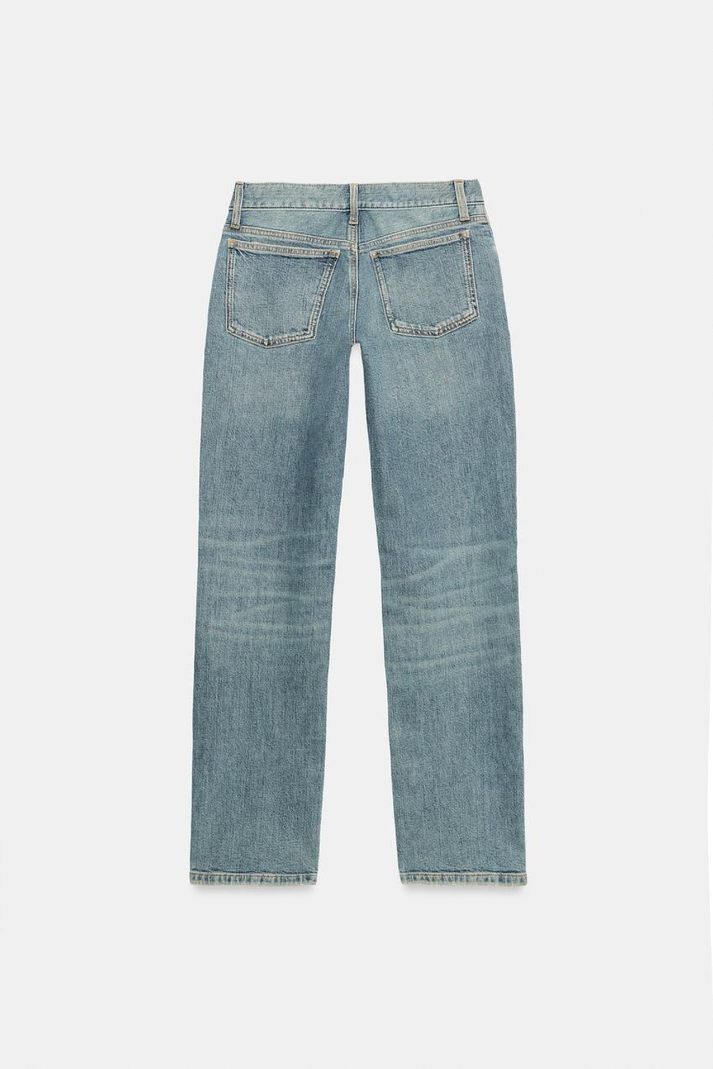 ZARA ДЖИНСЫ TRF SLIM С НИЗКОЙ ПОСАДКОЙ, СЕРО-СИНИЙ