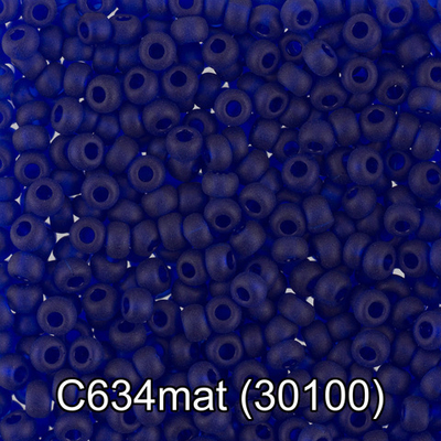 Бисер Чехия "GAMMA" круглый 3 10/0 2.3 мм C634 mat т.васильковый мат. ( 30100 )