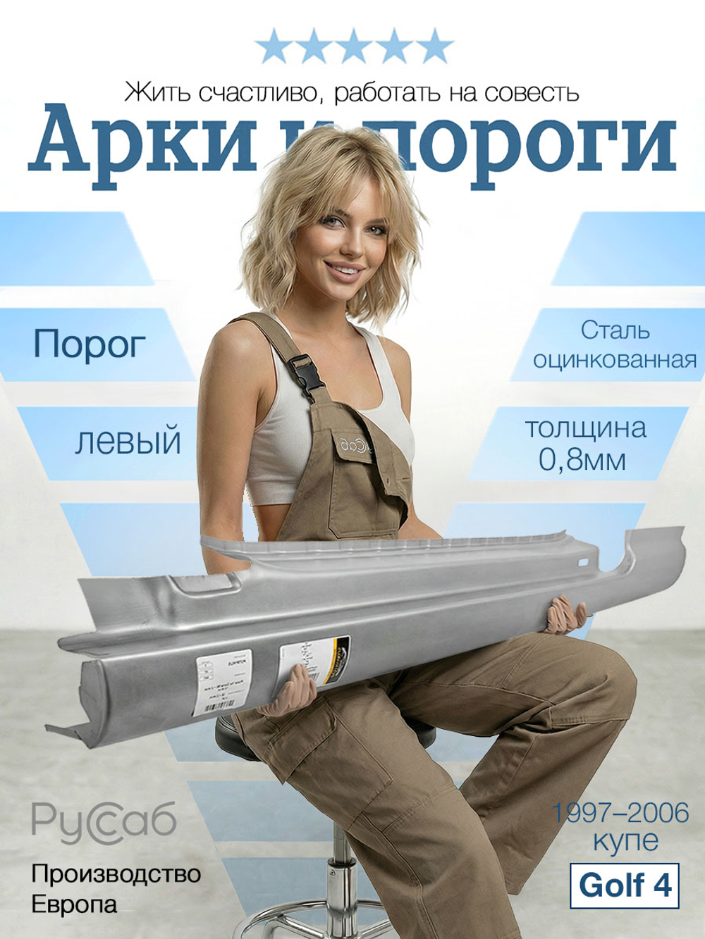 Порог левый Volkswagen Golf 4 купе (Potrykus)