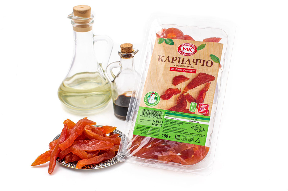 Карпаччо охлажд. из мяса птицы с/к 150г (18шт)