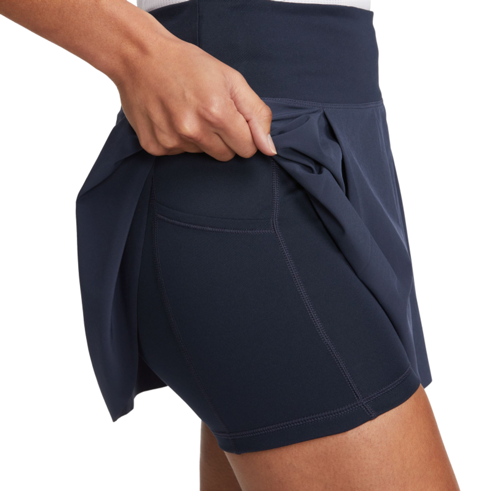 Теннисная юбка Nike Dri-Fit Advantage Club Skirt - obsidian/white