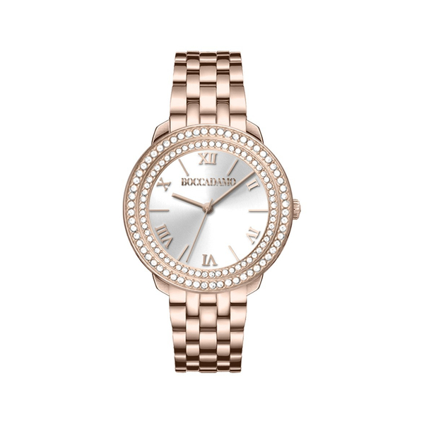 Часы Boccadamo Diva Rosegold White DV005 BW/RG  с минеральным стеклом, кристаллами Swarovski