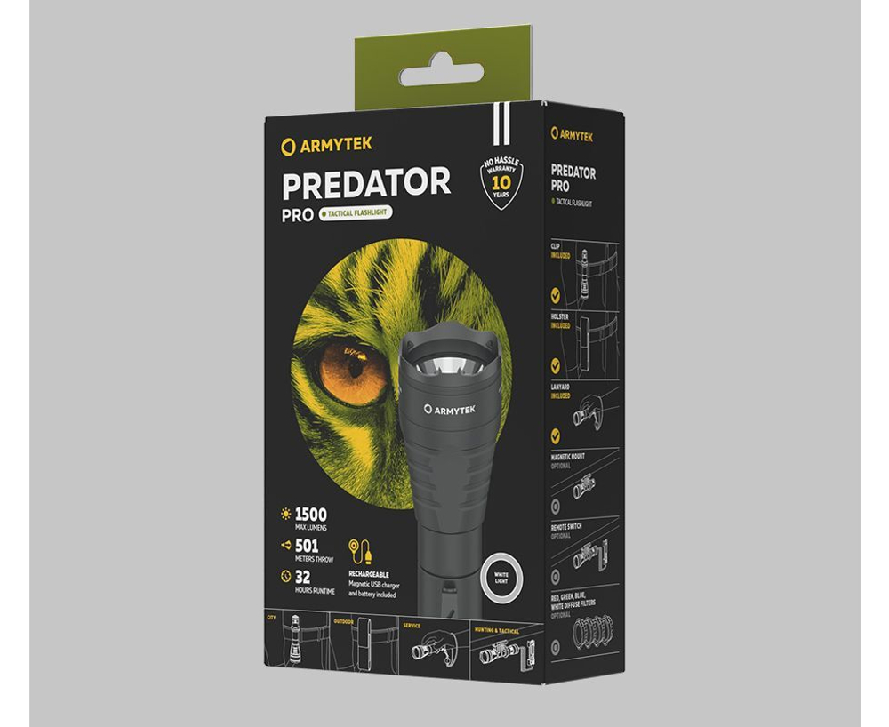 Фонарь тактический Armytek Predator XP-L HI Белый
