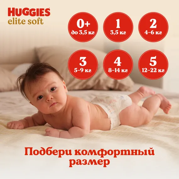 Подгузники Huggies Elite Soft 4 (8-14 кг) 54 шт.