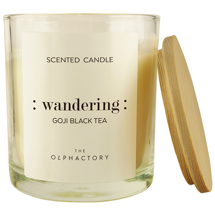 Свеча ароматическая the olphactory, wandering, goji black tea, 40 ч