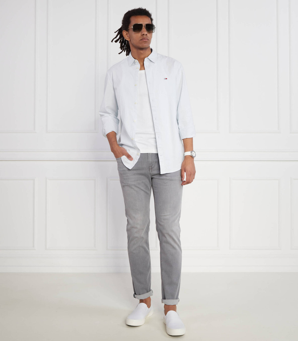 рубашка classic oxford Tommy Jeans - голубой(DM0DM15408)