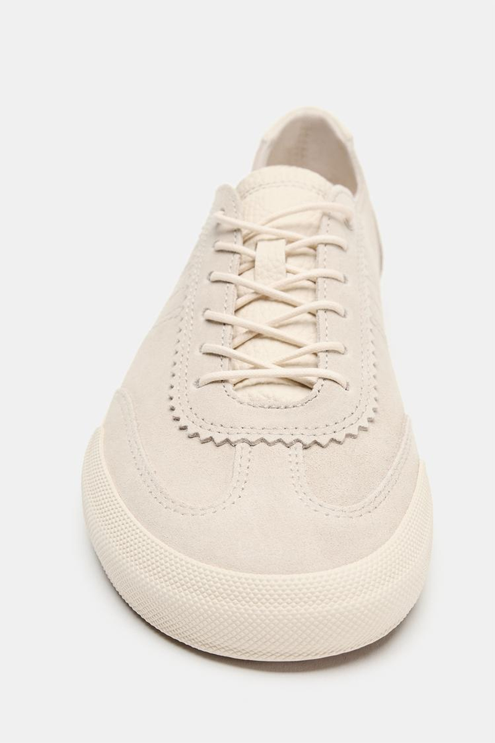 ZARA ЗАМШЕВЫЕ КРОССОВКИ BAREFOOT, ПЕСОЧНО-КОРИЧНЕВЫЙ