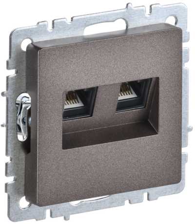 BRITE Розетка двойная RJ11+RJ45 кат.5E РК/Т12-БрТБ темная бронза IEK