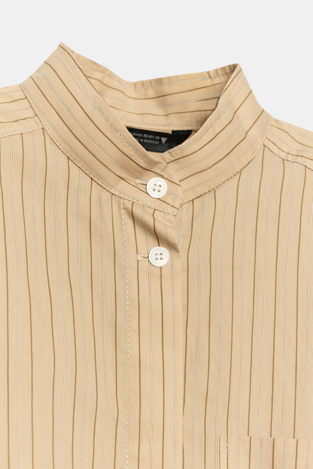 РУБАШКА В ПОЛОСКУ С ПОДПЛЕЧНИКАМИ — ZARA