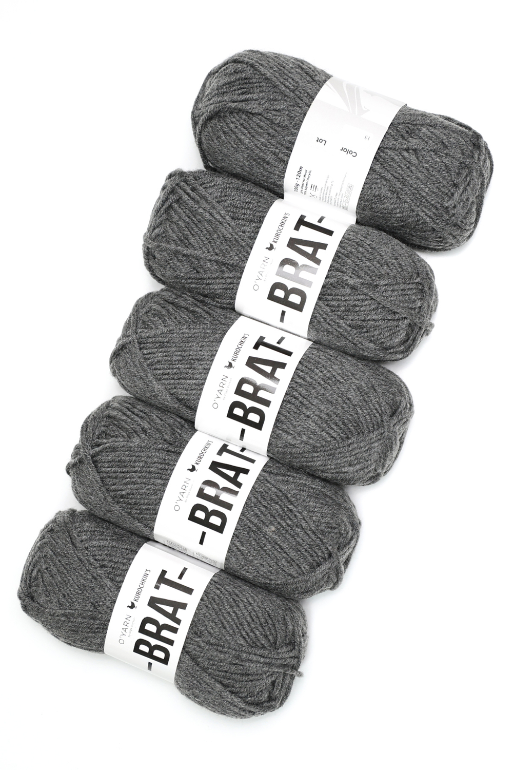 Пряжа BRAT цвет 15-Гранит, 500г