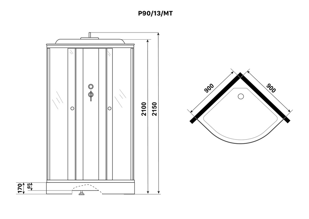 Душевая кабина Niagara Promo P90/13/MT (90х90х215)