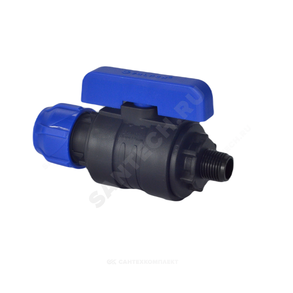 Кран шаровой компрессионный ПЭ Дн 25х1" НР Ру16 VALFEX 1210012625100