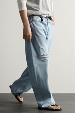 ДЖИНСЫ BARREL FIT С РАЗРЕЗАМИ — ZARA