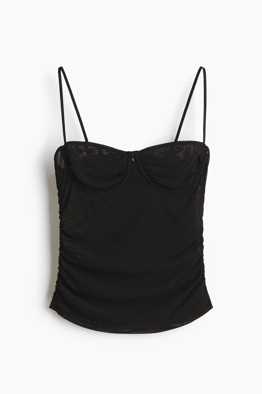 Топ из сетки со сборками — вырез-сердечко - H&M