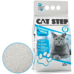 CAT STEP Compact White Original Наполнитель комкующийся минеральный, 5 л.