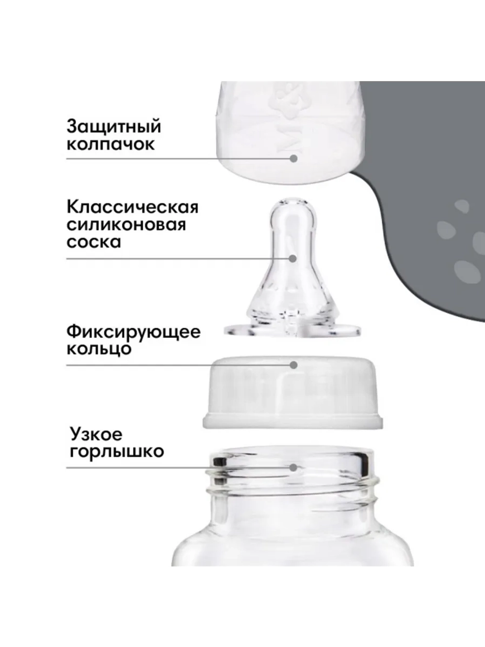 Бутылочка для кормления новорожденных Люблю молоко 150 мл