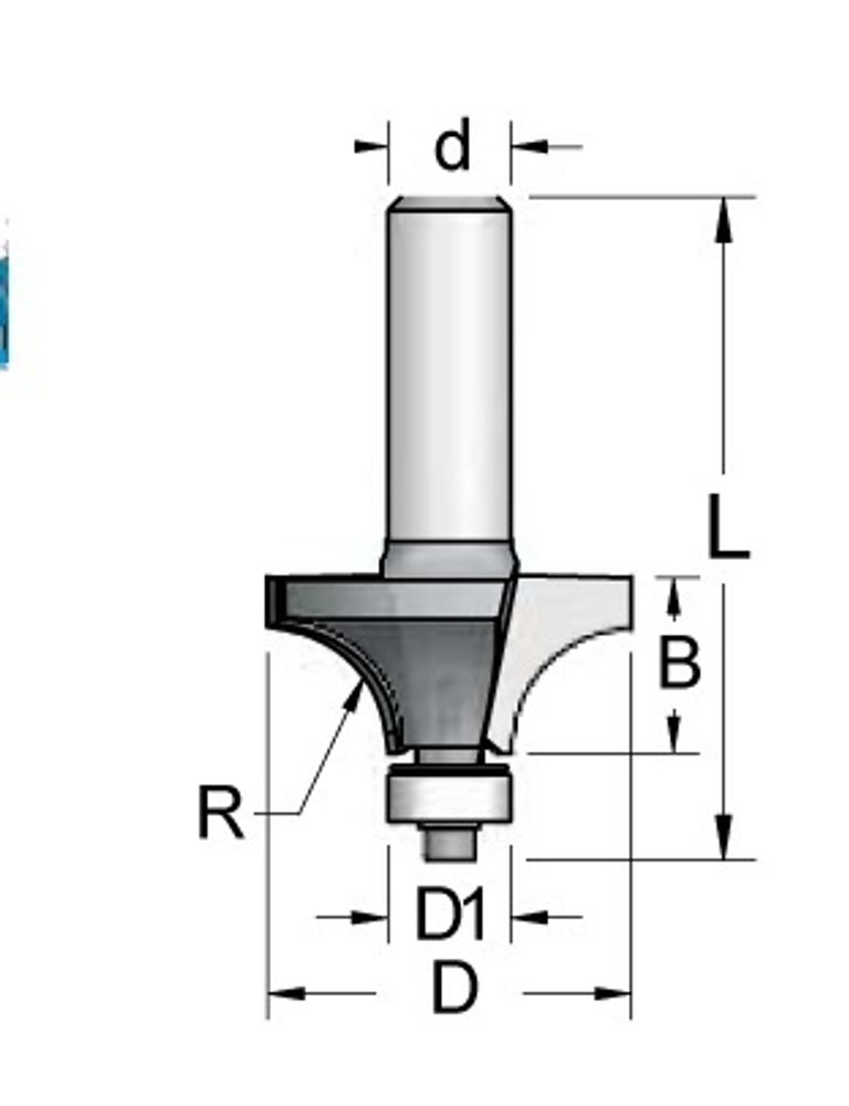 Фреза радиусная R38,1 D88,9 B44 подшипник хвостовик 12_S RW38002