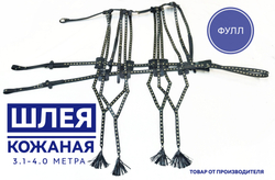 Шлея украшенная выездная из кожи для средней лошади 3.1-4 метра