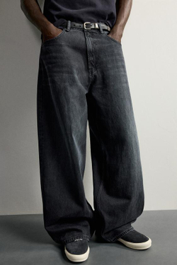 ZARA ДЖИНСЫ BAGGY FIT, УГОЛЬНЫЙ