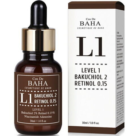 Сыворотка антивозрастная с бакучиолом и ретинолом Cos de Baha L1 Level 1 Bakuchiol 2 Retinol 0.15, 30мл