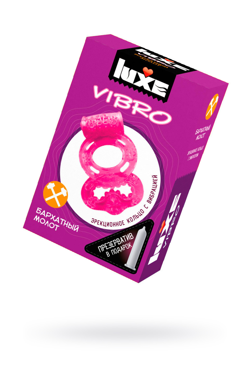 Luxe VIBRO Виброкольцо + презерватив Бархатный Молот 1шт. — фото 4