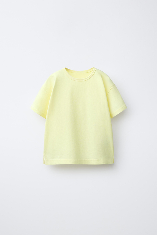 ZARA ОДНОТОННАЯ ФУТБОЛКА, ЖЕЛТЫЙ