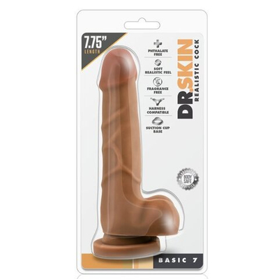 Фаллоимитатор-мулат Realistic Cock Basic 7 - 19,7 см. (Цвет: карамель (темно-бежевый))