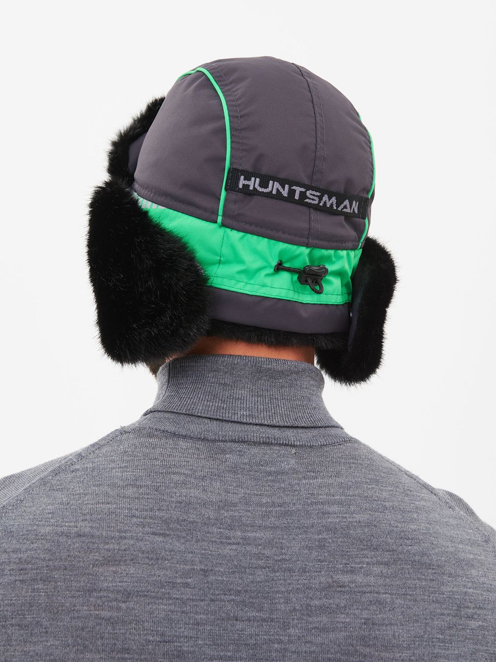 Шапка ушанка зимняя Yakutia цвет Тёмно-серый ткань Galaxy Breathable иск. мех Норка