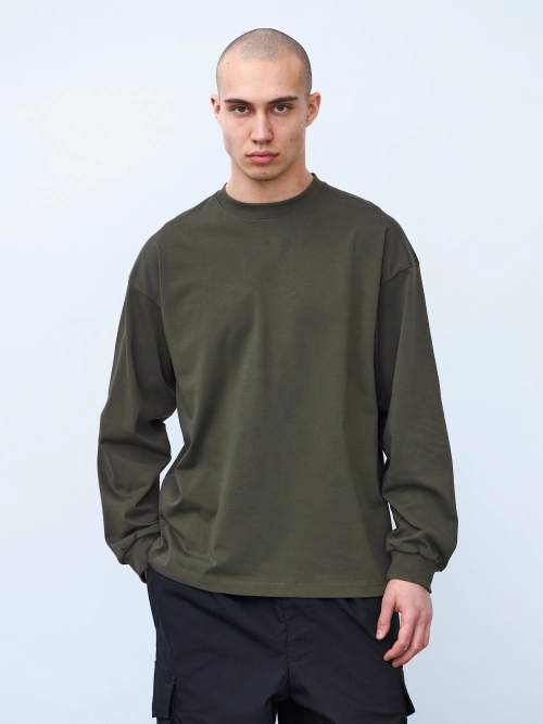 Лонгслив оверсайз (хаки) 230 г