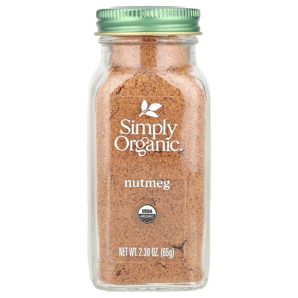 Simply Organic, Молотый мускатный орех, 65 г (2,30 унции)