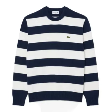 Куртка теннисная Lacoste Striped Cotton Crew Neck Sailor - navy blue/white