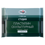 Пластилин скульптурный Гамма "Студия", оливковый, твердый, 500г, пакет
