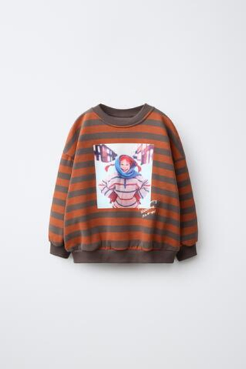 ZARA ТОЛСТОВКА В ПОЛОСКУ PIPPI CALZASLARGAS © ASTRID LINDGREN COMPANY, КОРИЧНЕЫЙ/ЭКРЮ