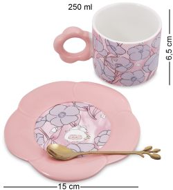 GAEM Art MUG-422/3 Чайная пара «Пушистик в цветах»