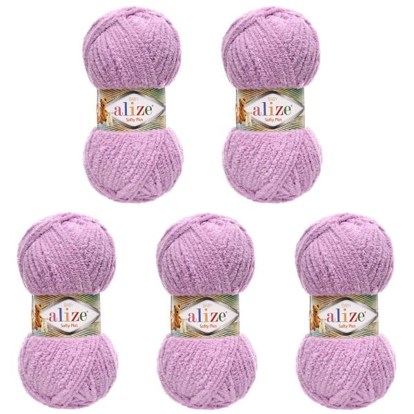 Пряжа Alize (Ализе) Softy Plus / уп.5 мот. по 100 г, 120м, 047 сирень A