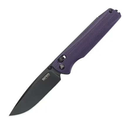 Нож складной SRM 258L-GN Terrier Black Ti (D2, Purple G10)