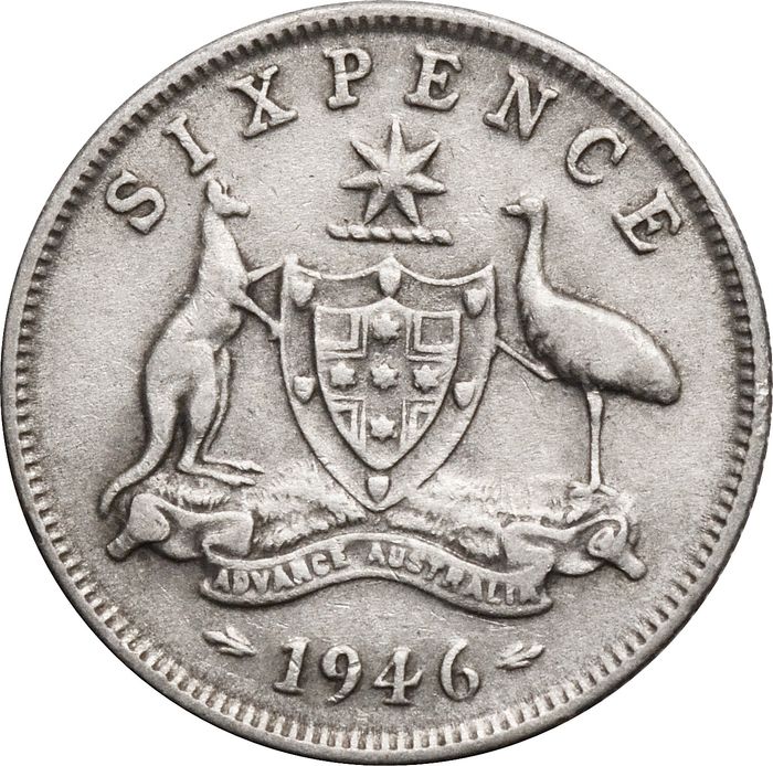 6 пенсов 1946 Австралия