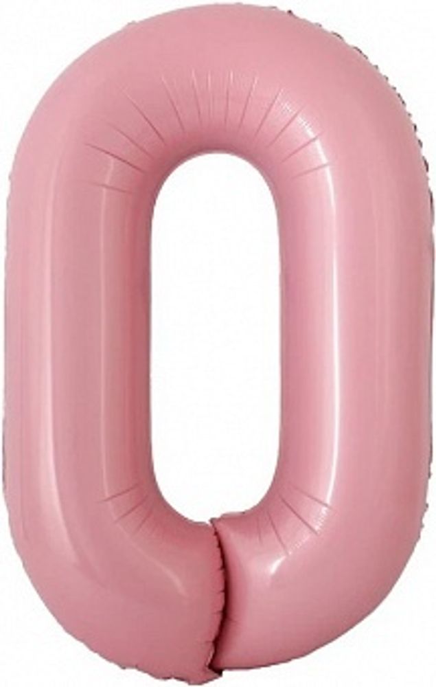 К Мини-цифра 0 Розовый 16''/41 см