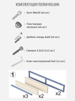 Полка настенная лофт навесная для кухни и комнаты Kolumn